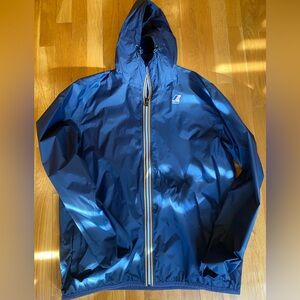 K-Way Jacket Mens XL Navy Le Vrai 3.0 Claude Hooded Windbreaker Rain Nylon